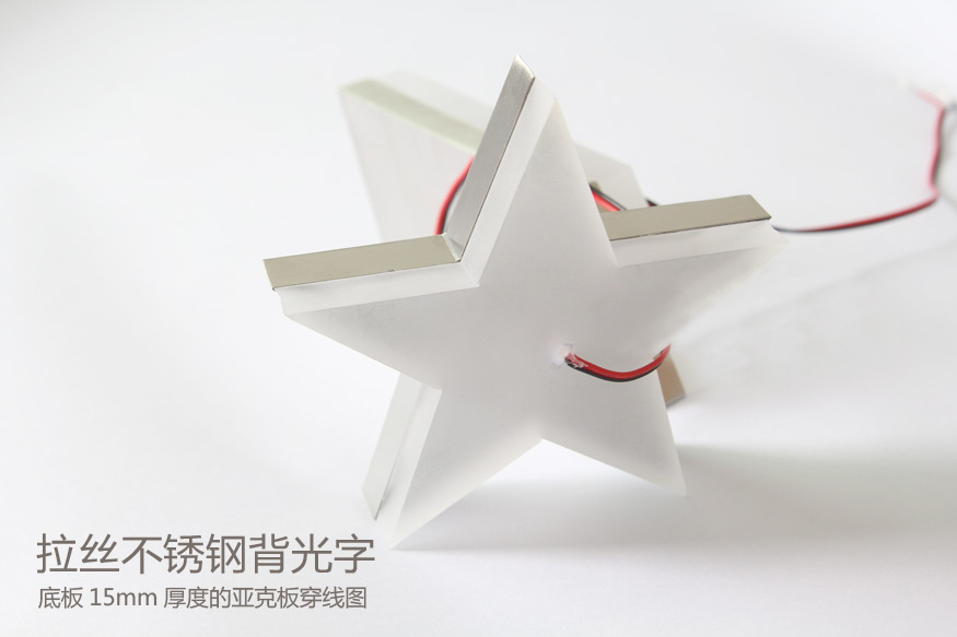 亞克力背光字背面展示效果